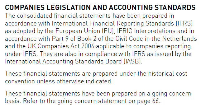 In compliance with International Financial Reporting Standards