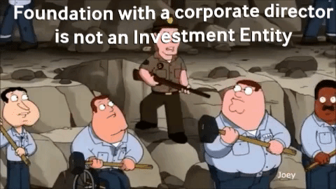 A foundation corporate board does not make it an Investment Entity